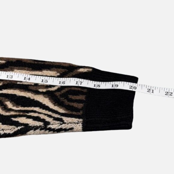 ZARA Safari Stripe Zebra Inspired Black Brown Tan Thick Cardigan (Size S) - Picture 10 of 15
